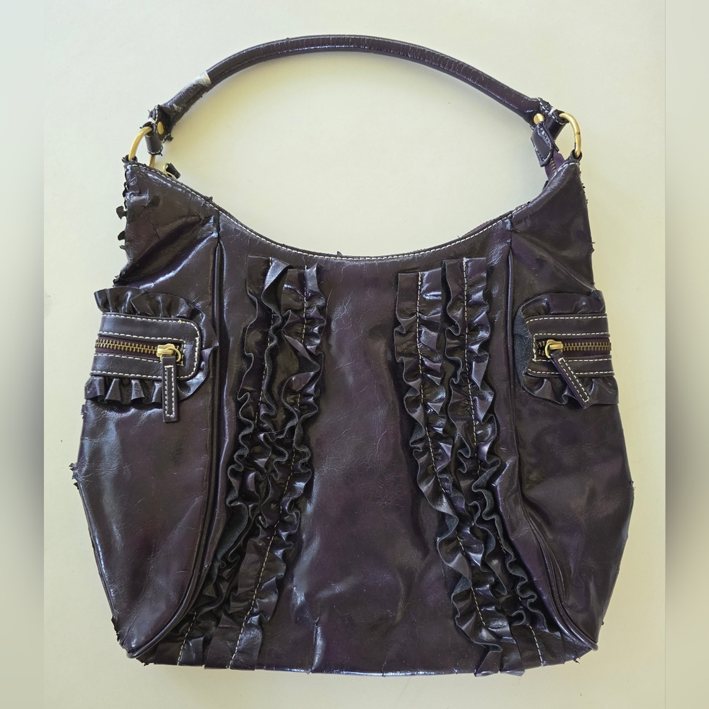 👜 Shiny Dark Purple Shoulder Purse